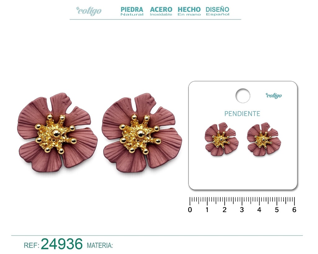 Pendiente de flor - Joyería y accesorios
