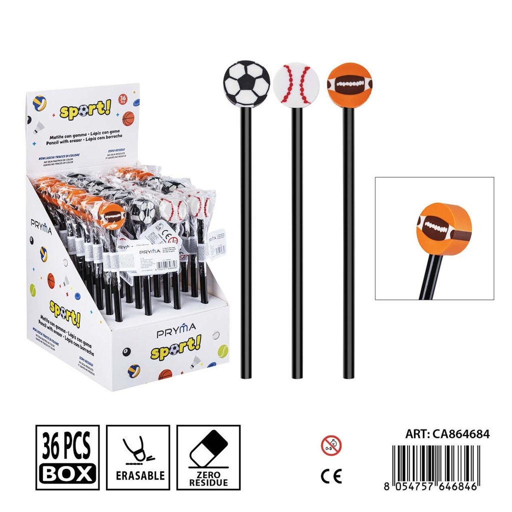 Lápiz con goma 17.5 + 2.5 cm - Herramientas de escritura y lápices