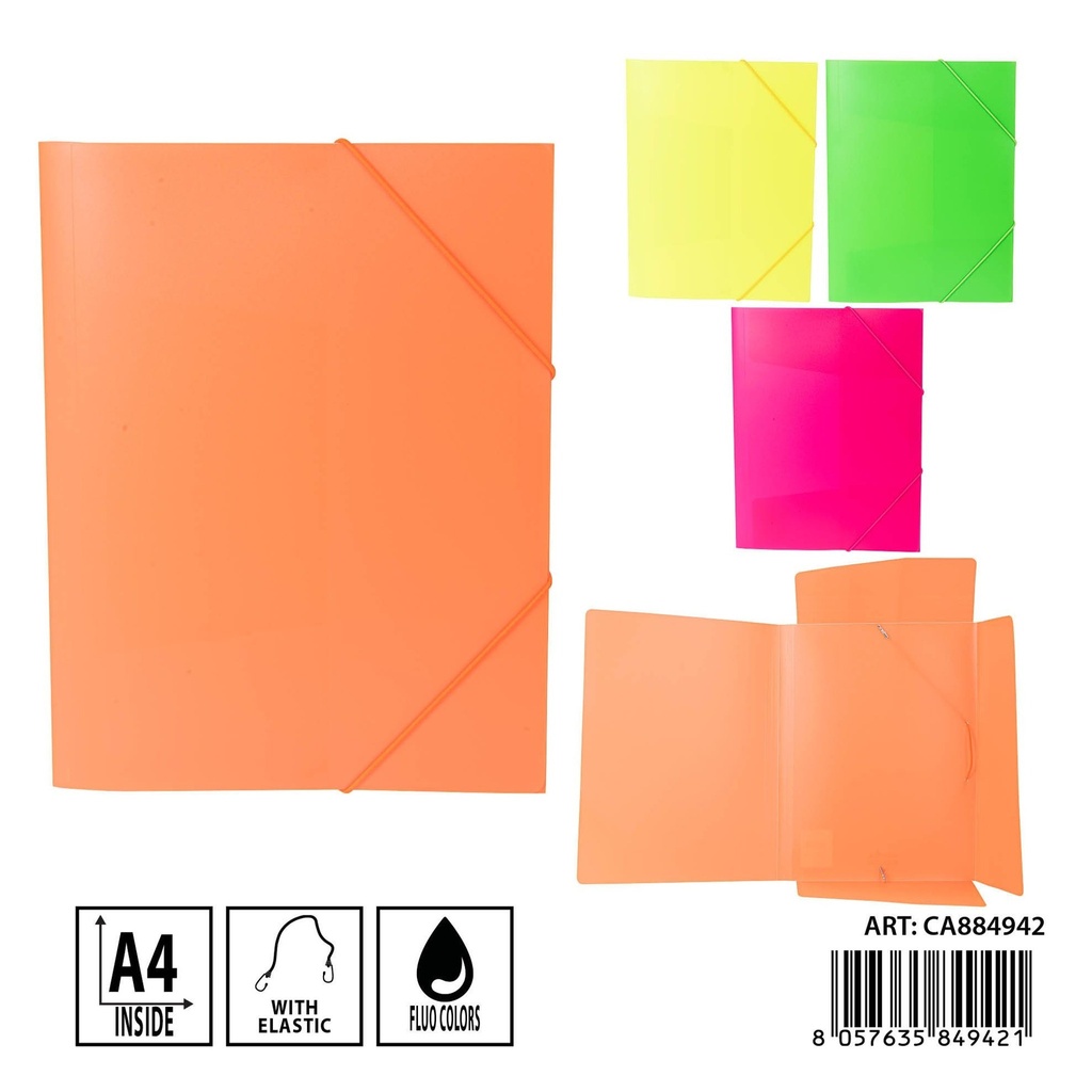 Carpeta con doble elástico A4 fluo - Papelería y archivadores