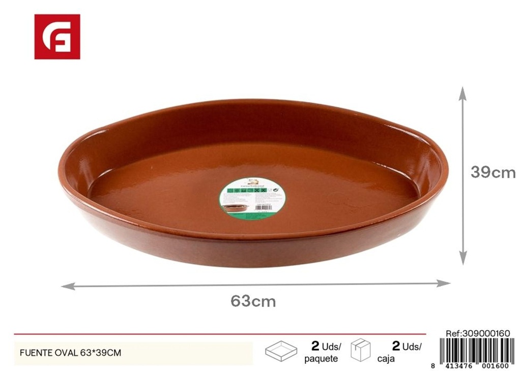 Fuente oval de terracota 63x39 cm - Macetas decorativas y accesorios de jardín