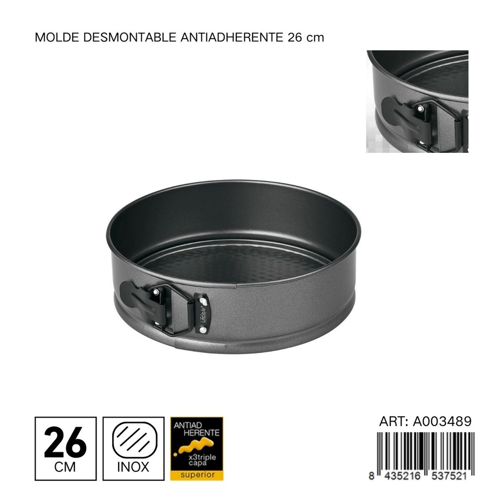 Molde desmontable antiadherente 26 cm - Utensilios de repostería y moldes