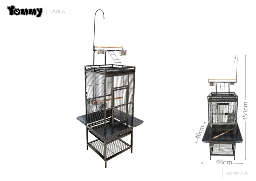 Jaula para pájaros extra grande 46x46x151 cm - Espacio amplio para aves exóticas