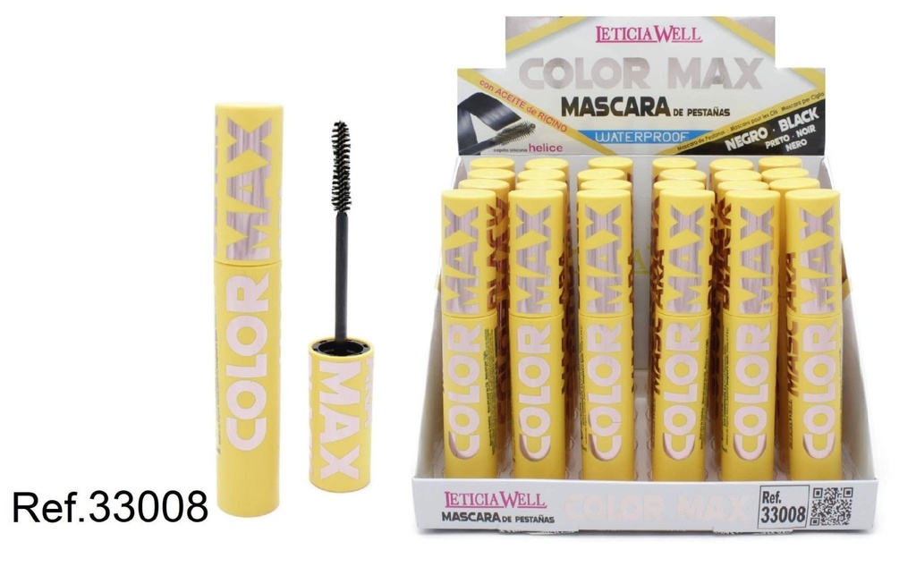 Máscara de pestañas negra waterproof (24 unidades) - Maquillaje de pestañas