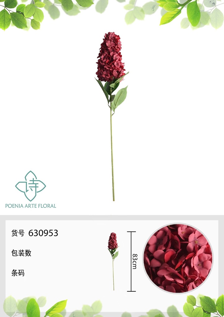 Ramo decorativo de flor de 5 cabezas en el diseño de un pagoda