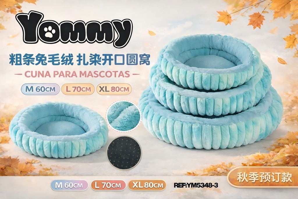 Cuna de perro de felpa de diseño a rayas en verde - Accesorios para mascotas