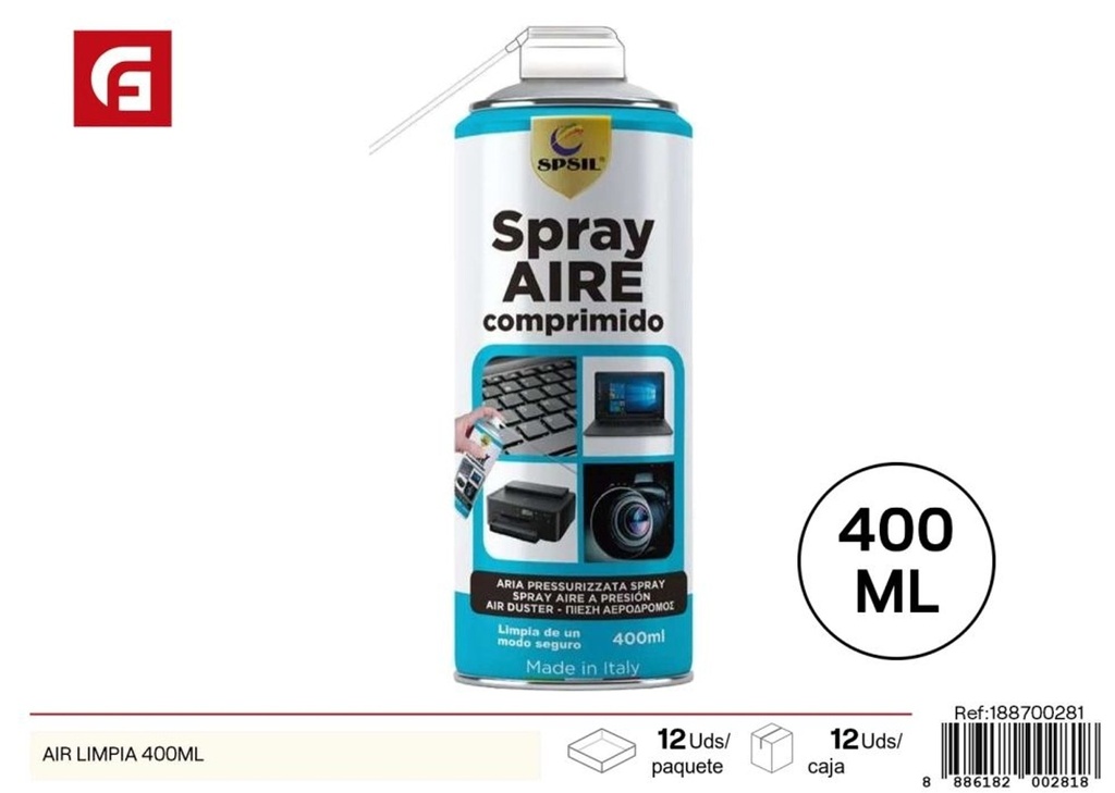 Aire limpia 400 ml - Spray limpiador para automóviles