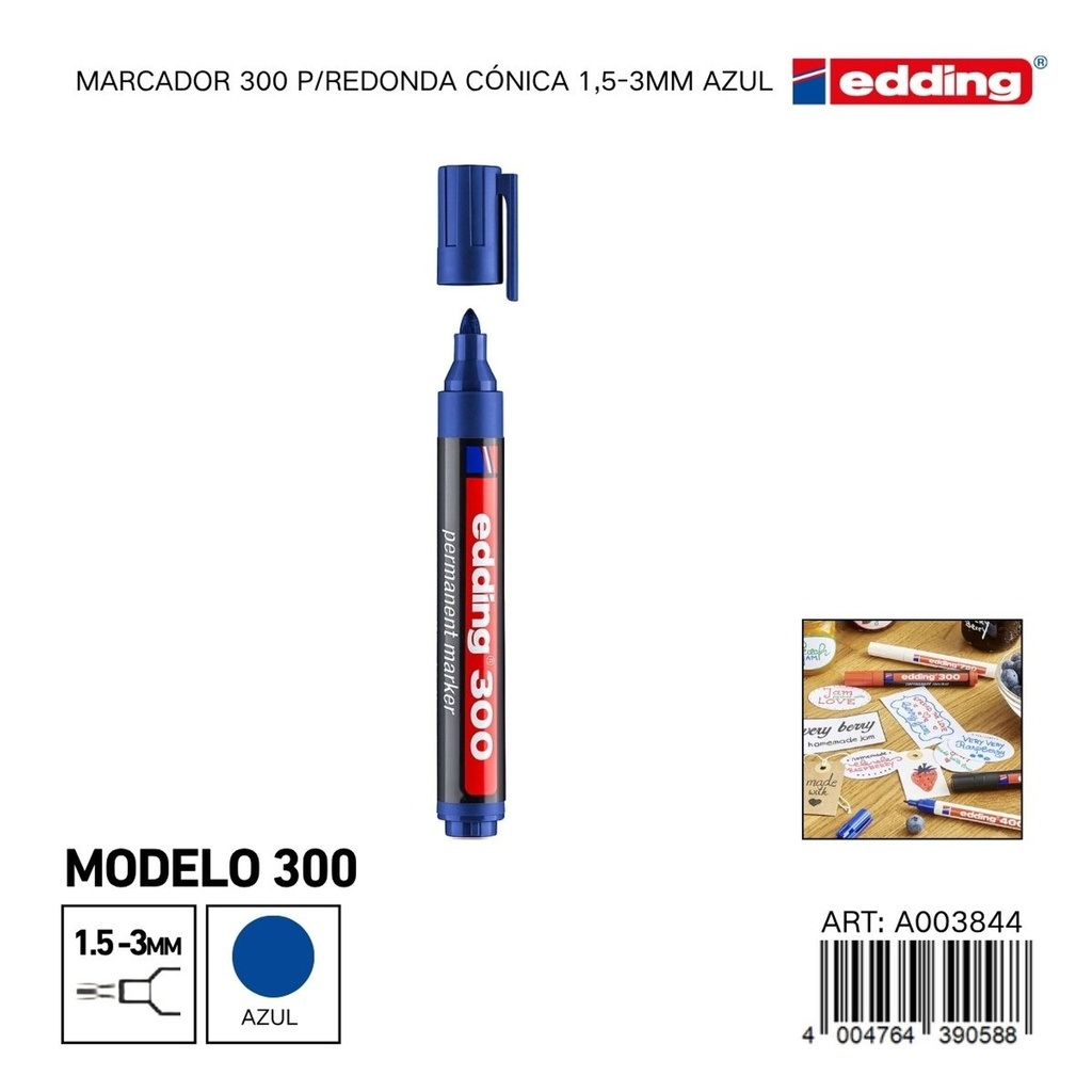 EDDING marcador 300 p/redonda cónica 1.5-3mm azul - Material de oficina
