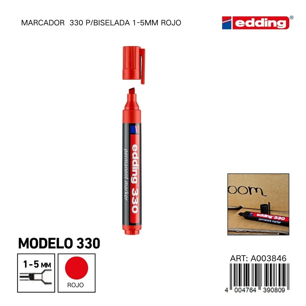 EDDING marcador 330 p/biselada 1-5mm rojo - Material de oficina