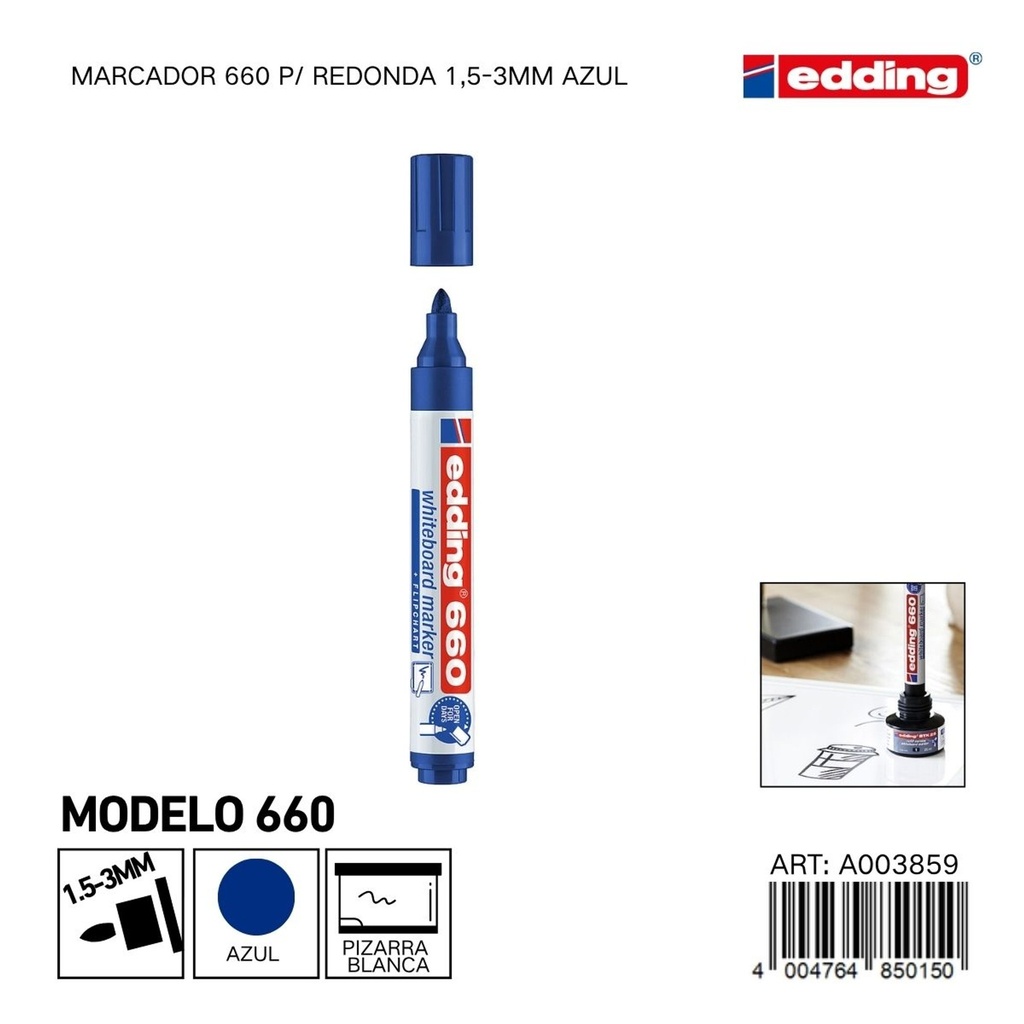 EDDING marcador 660 p/redonda 1.5-3mm azul - Material de oficina