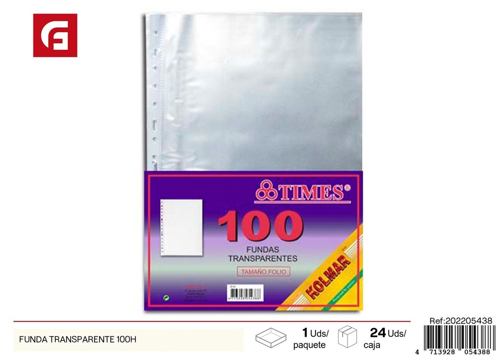 Funda transparente A4 100H - Material de oficina