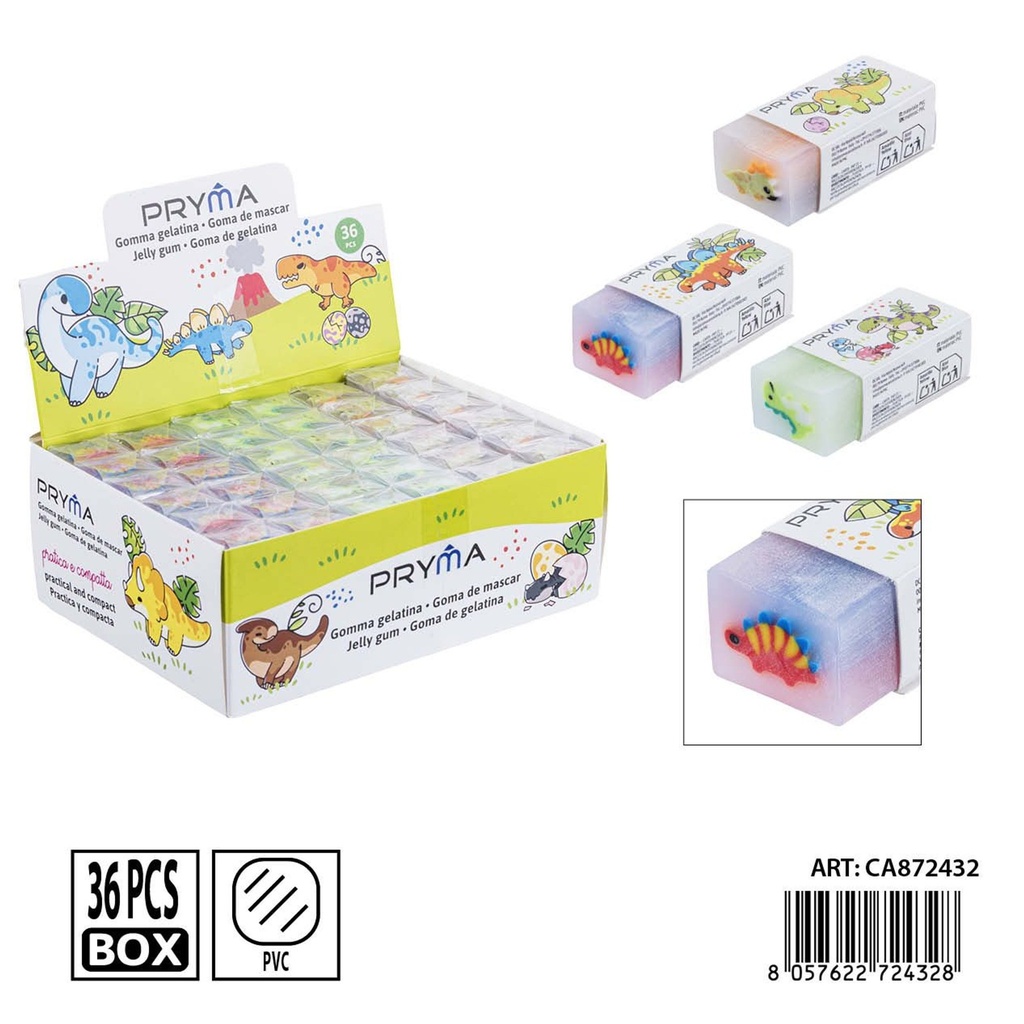 Goma de borrar PRYMA en forma de dinosaurio 4.5x2x1.5 cm - Papelería y borradores