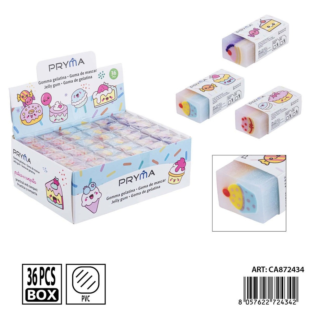 Goma de borrar PRYMA en forma de dulces 4.5x2x1.5 cm - Papelería y borradores
