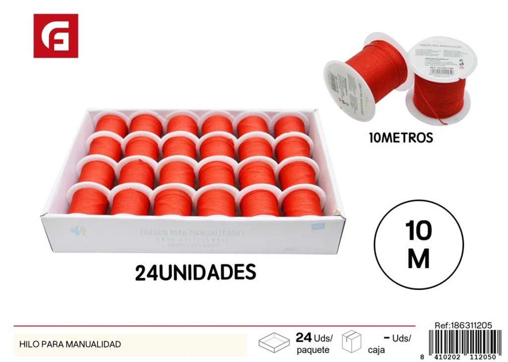 Hilo de jade 0.8mm 10M rojo oscuro - Accesorios de costura y manualidades