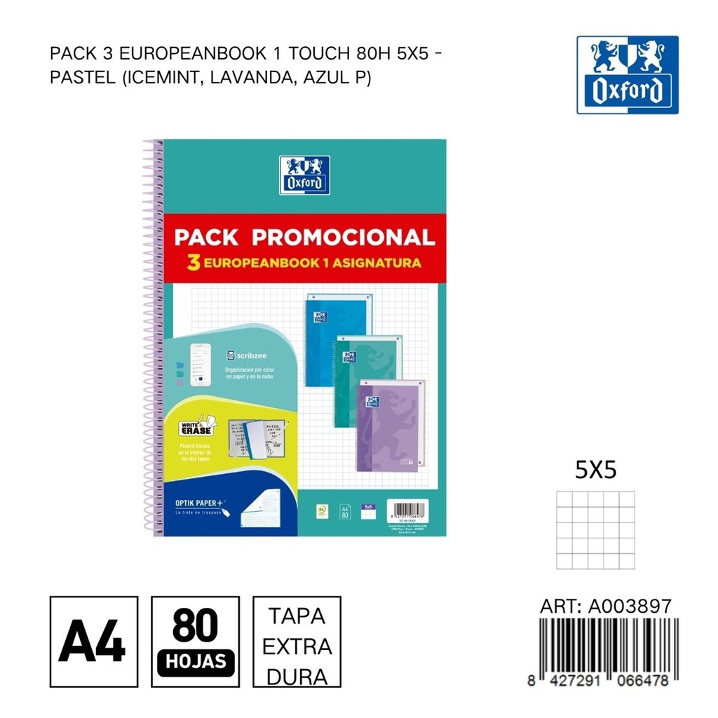 Pack 3 OXFORD 5X5 - Notas para estudiantes con diseño único