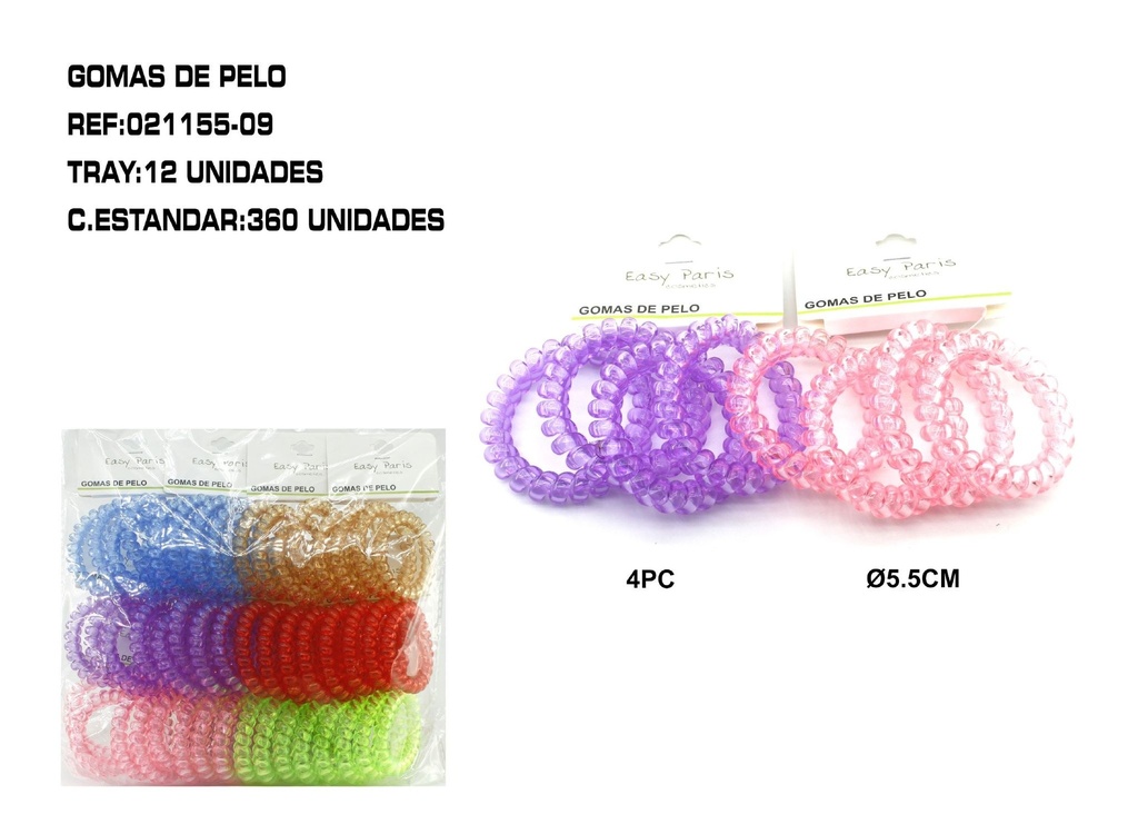 Coletero de cable 5.5 cm 12/u - Accesorios para el cabello y coleteros