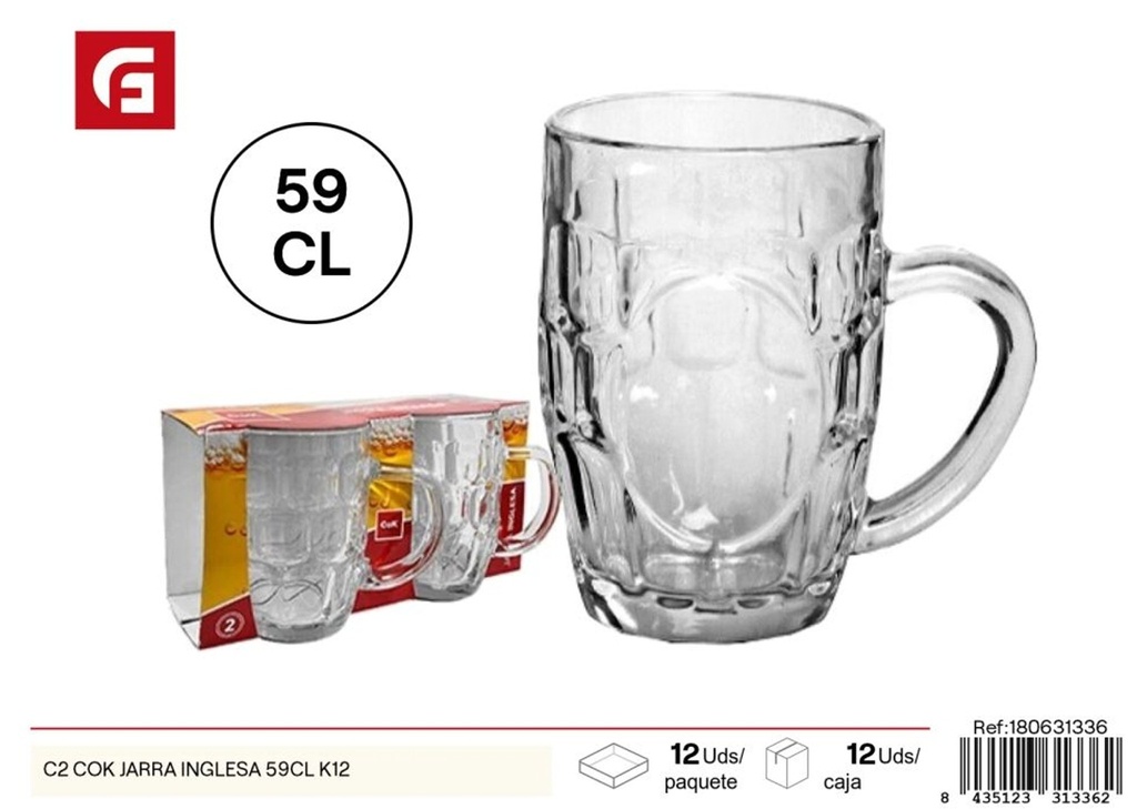 Jarra inglesa C2 COK de 59 cl - Vidrio y cerámica, jarra de cerveza