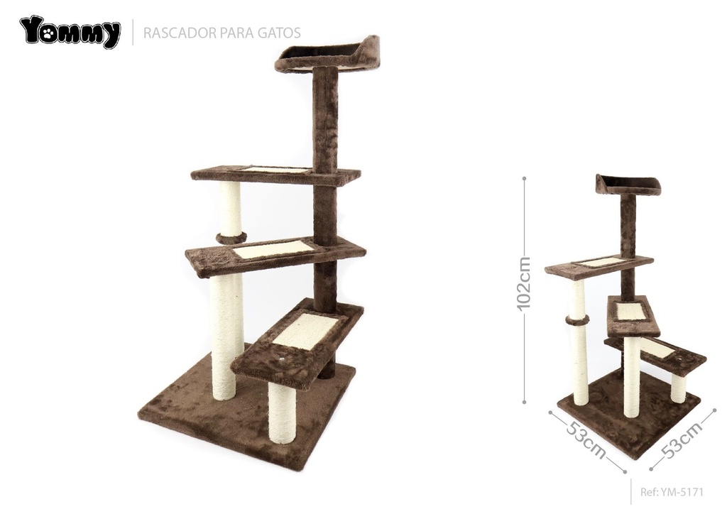 Rascador para gatos nuevo 53x53x102 cm - Mobiliario para gatos