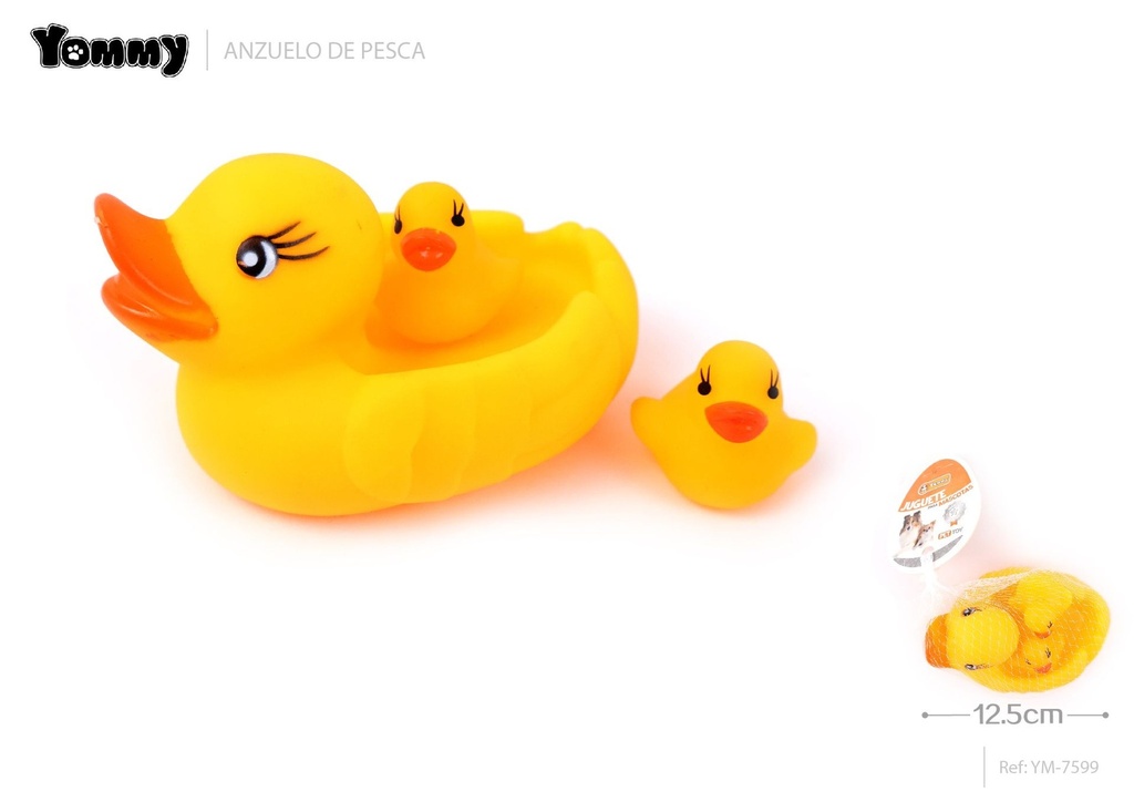 Juguete de vinilo en forma de pato para mascotas 12.5 cm - Juguetes para el cuidado de mascotas