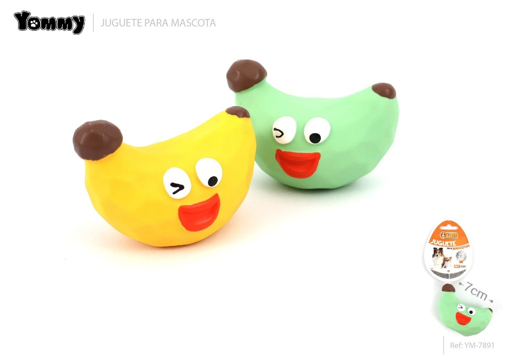 Juguete de banana de látex para mascotas 7 cm - Juguetes entretenidos para felinos