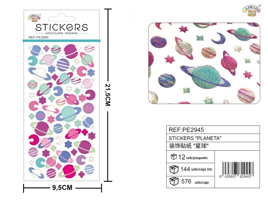 Stickers planeta 9.5x21.5 cm - Novedades y decoración