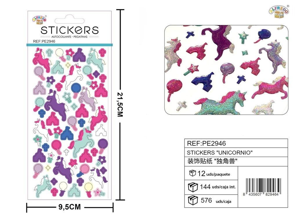 Stickers unicornio 9.5x21.5 cm - Novedades y decoración