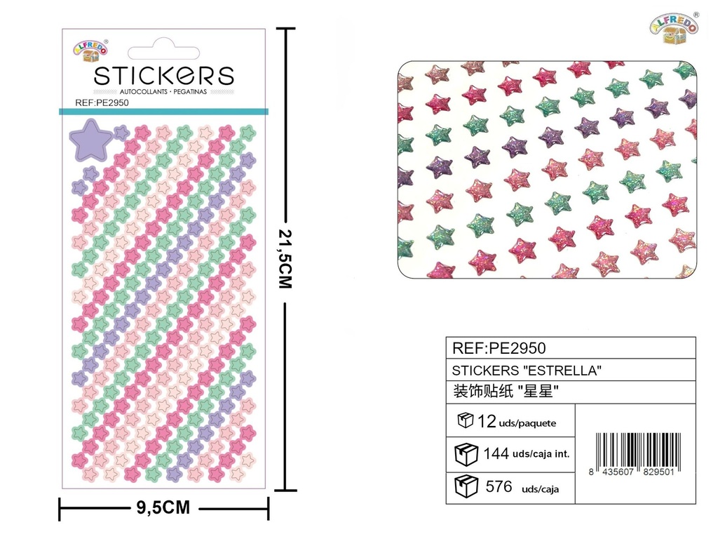 Stickers estrella 9.5x21.5 cm - Novedades y decoración