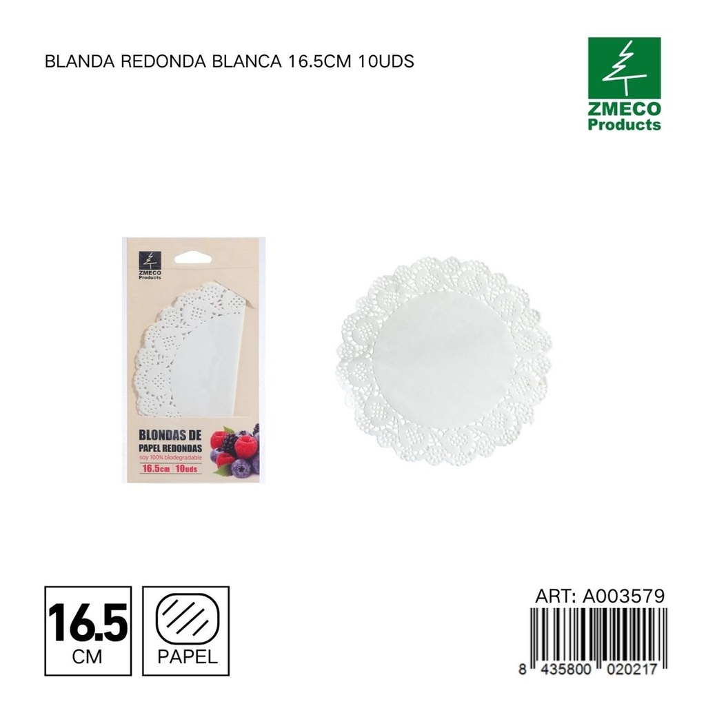 Papel para tartas blando redondo 16.5 cm 10 uds - Utensilios de repostería y horneado