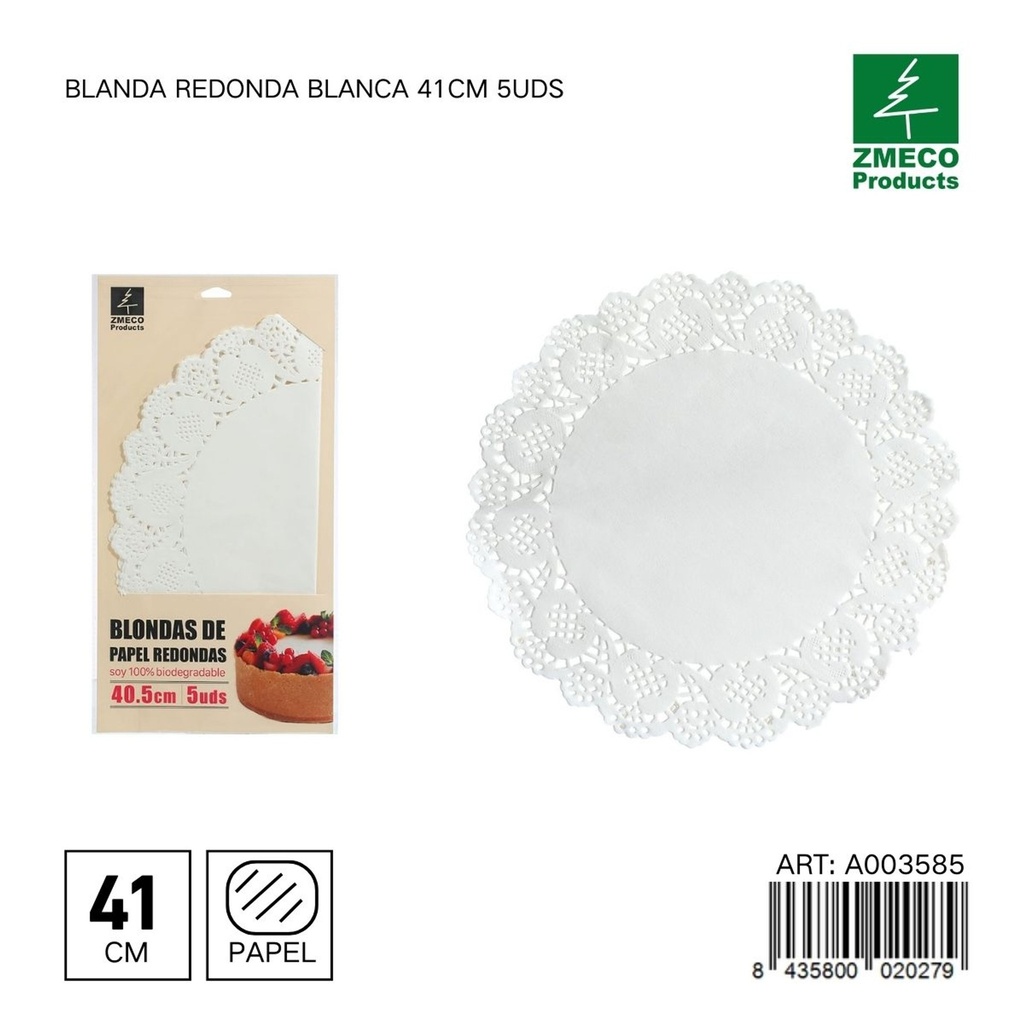 Papel para tartas blando redondo 41 cm 5 uds - Utensilios de repostería y horneado