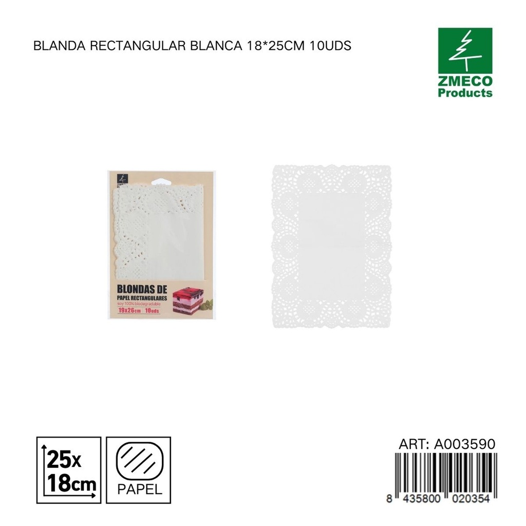 Papel para tartas blando rectangular 18x25 cm 10 uds - Utensilios de repostería y horneado