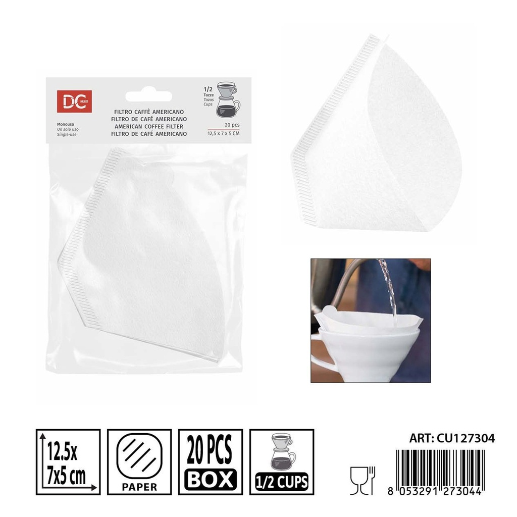 Filtros de café 20 piezas 12.5x7x7x5 cm - Accesorios para cafeteras