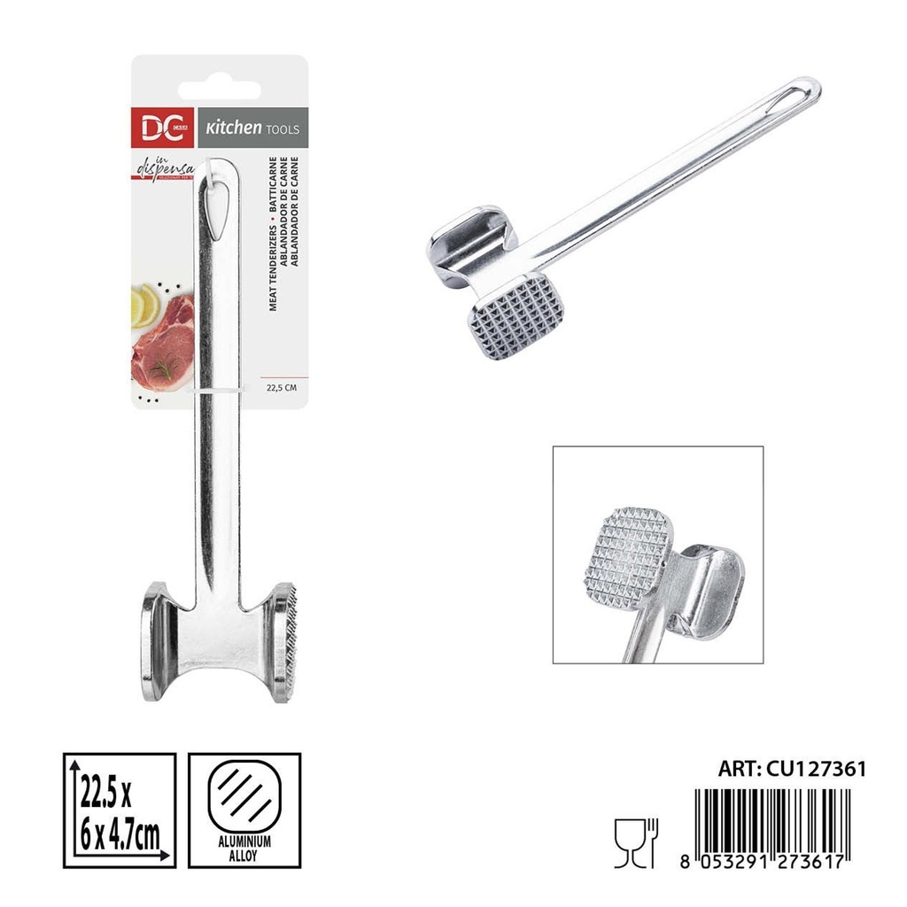 Martillo de carne de aluminio DC Casa 22.5x6x4.7 cm - Herramientas para cocina y accesorios