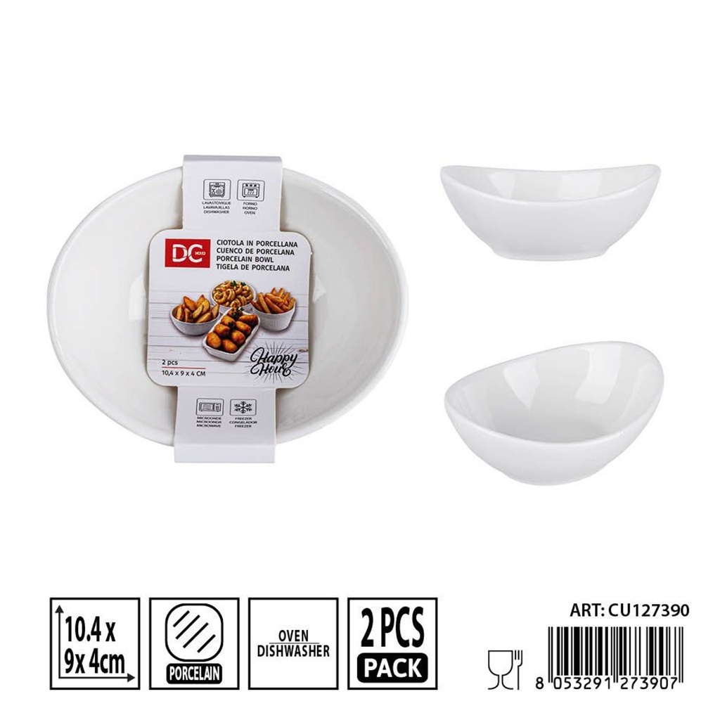 Cubiertos de porcelana 10.4x9x4cm 2pz - Utensilios de mesa y presentación