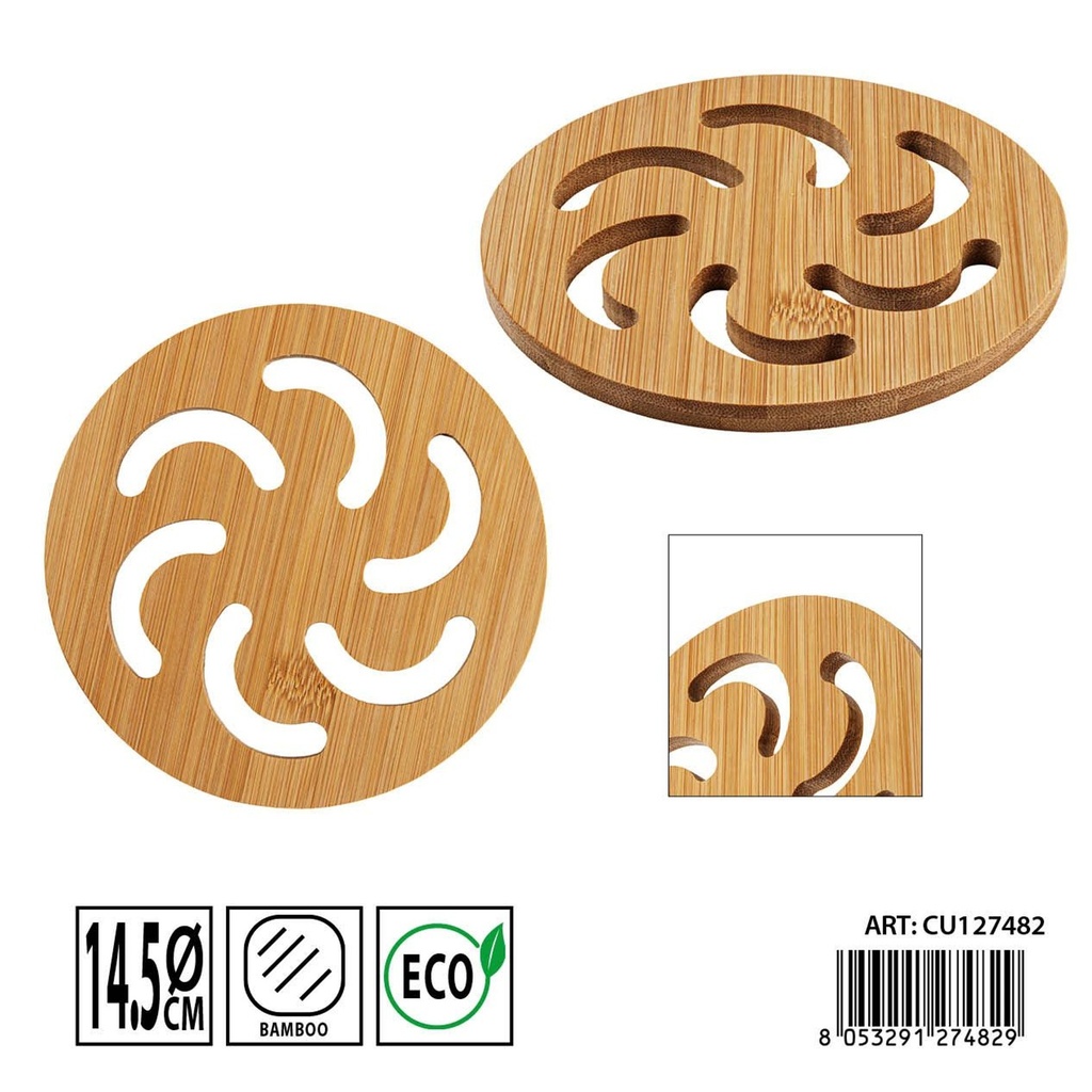 Salvamanteles redondo de bambú 14.5cm - Utensilios de cocina y protección de superficies