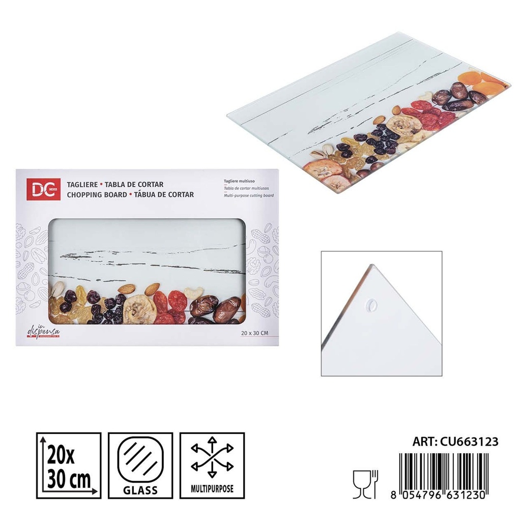 Tabla de cortar de cristal 20x30 cm - Utensilios de cocina y corte