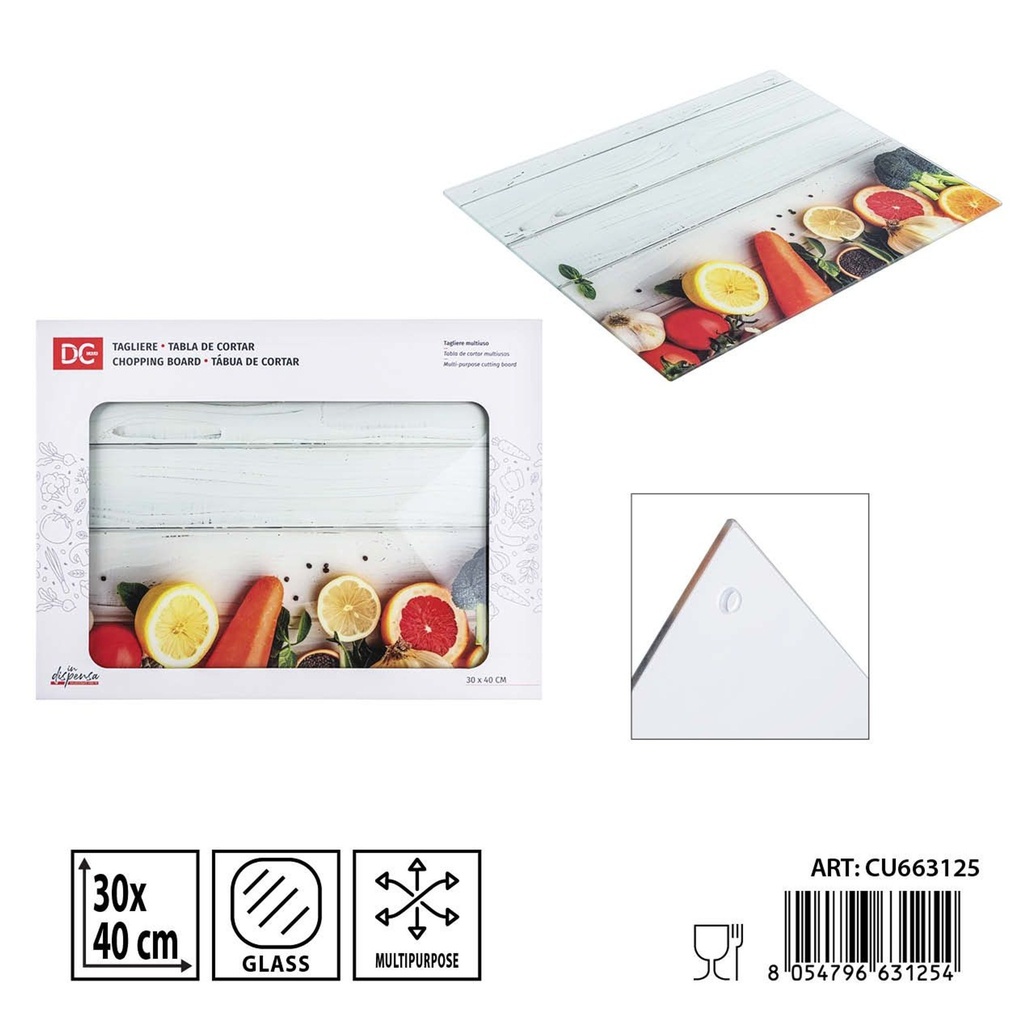 Tabla de cortar en cristal 30x40 cm - Accesorios de cocina y tablas de cortar
