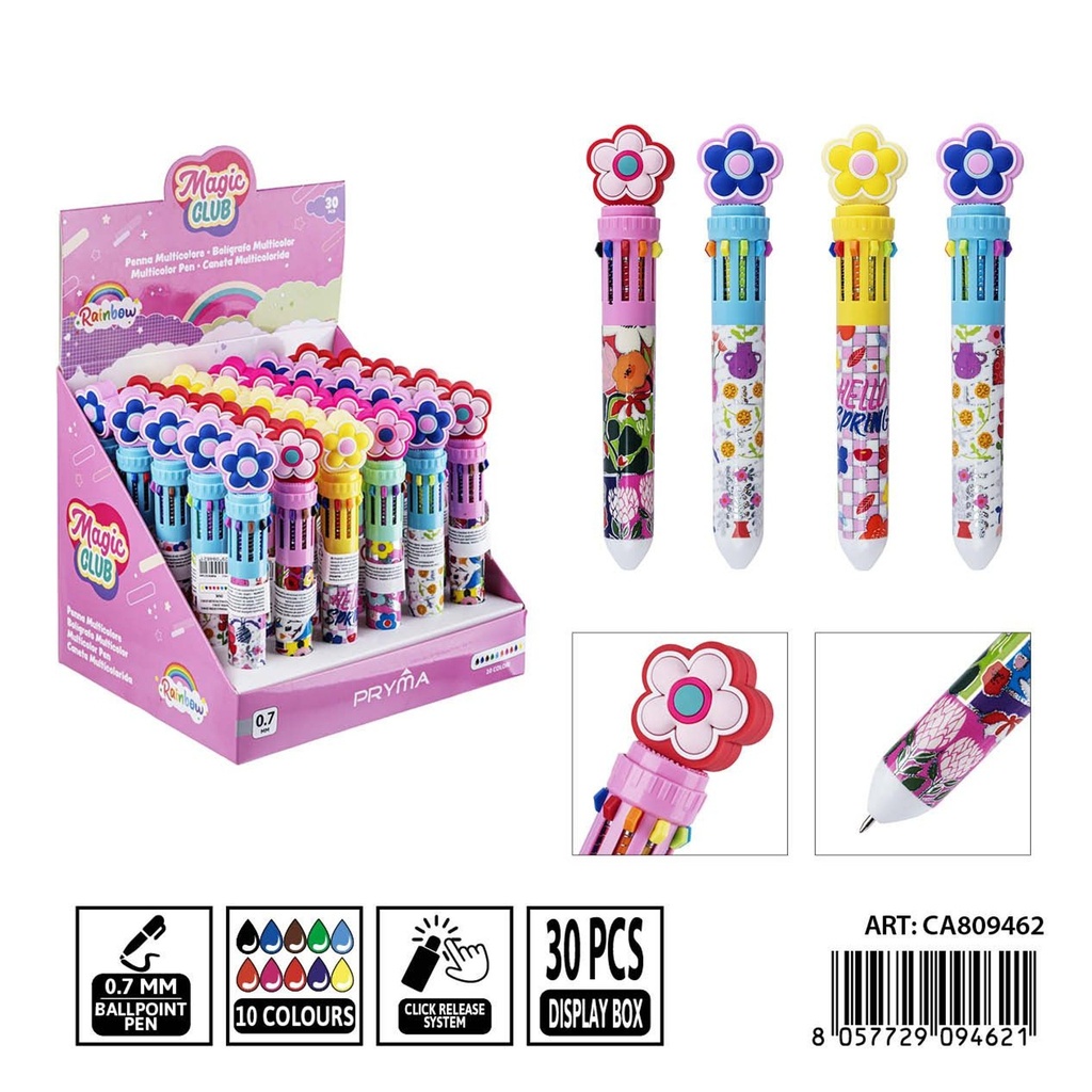 Bolígrafo multicolor 10 en 1 (0.7 mm) - Herramientas de escritura