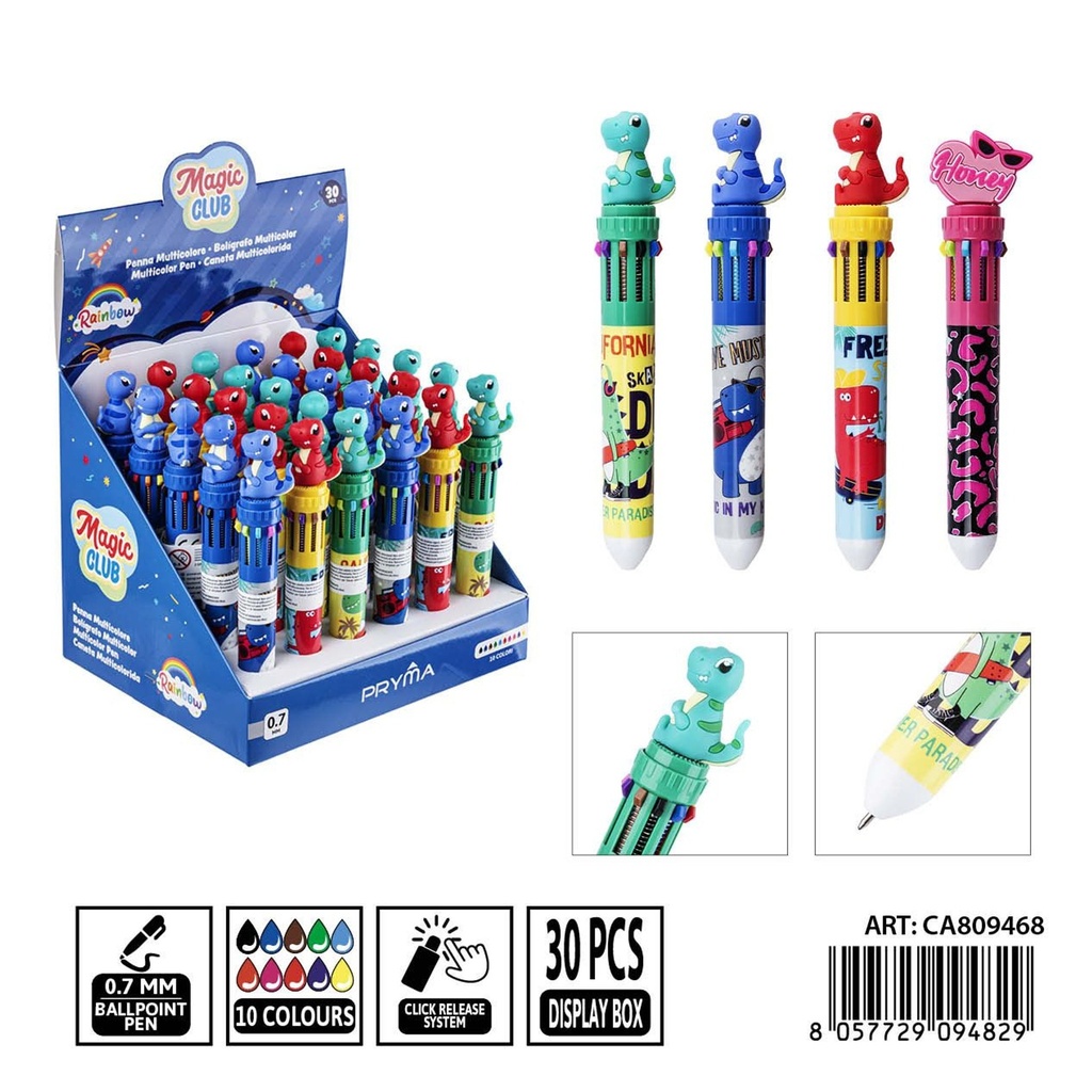 Bolígrafo multicolor 10 en 1 (0.7 mm) - Herramientas de escritura
