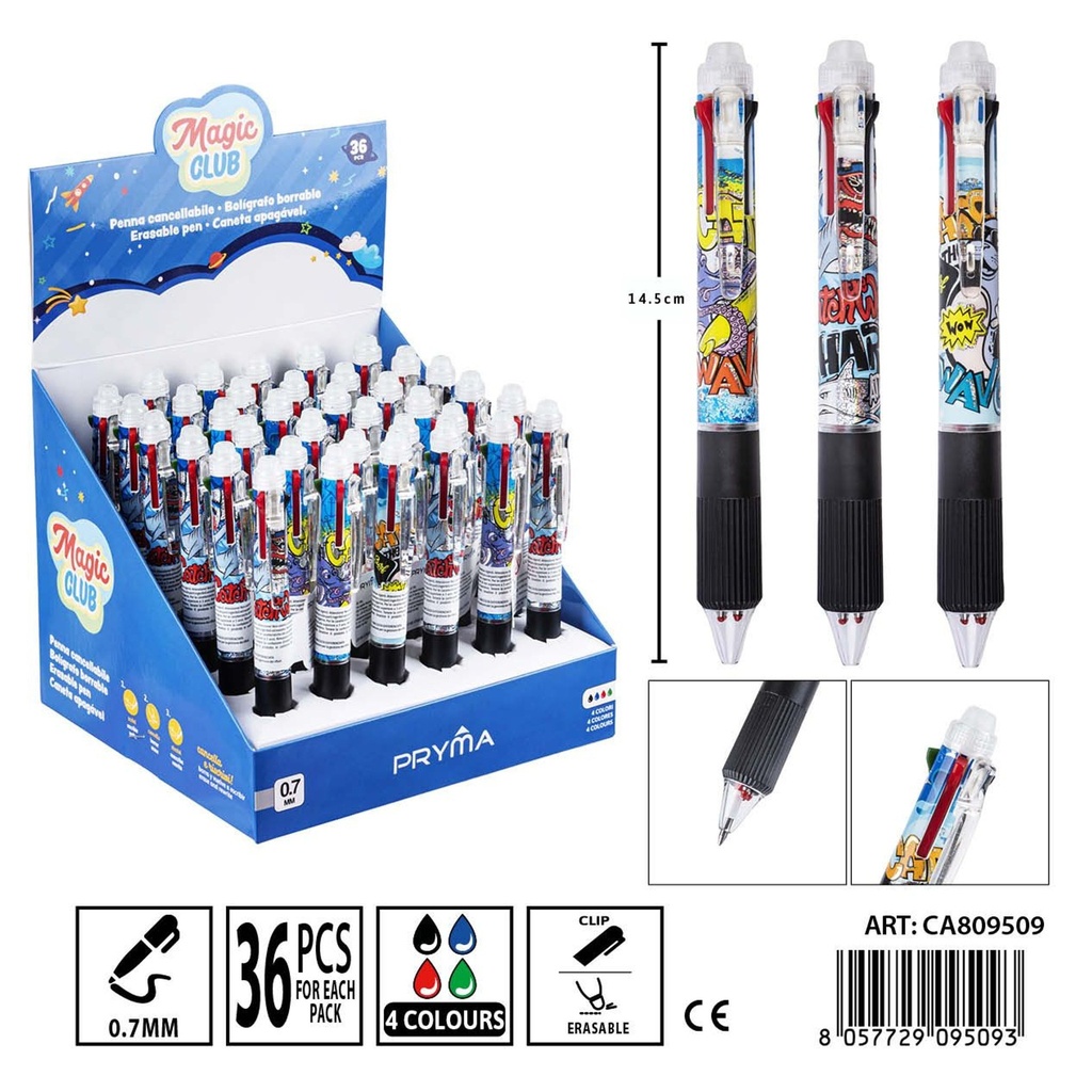 Bolígrafo borrable 4 en 1 (0.7 mm) - Herramientas de escritura