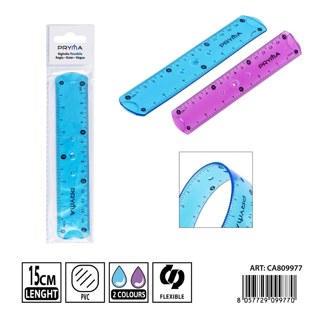 Regla flexible de PVC (15 cm) - Accesorios de papelería