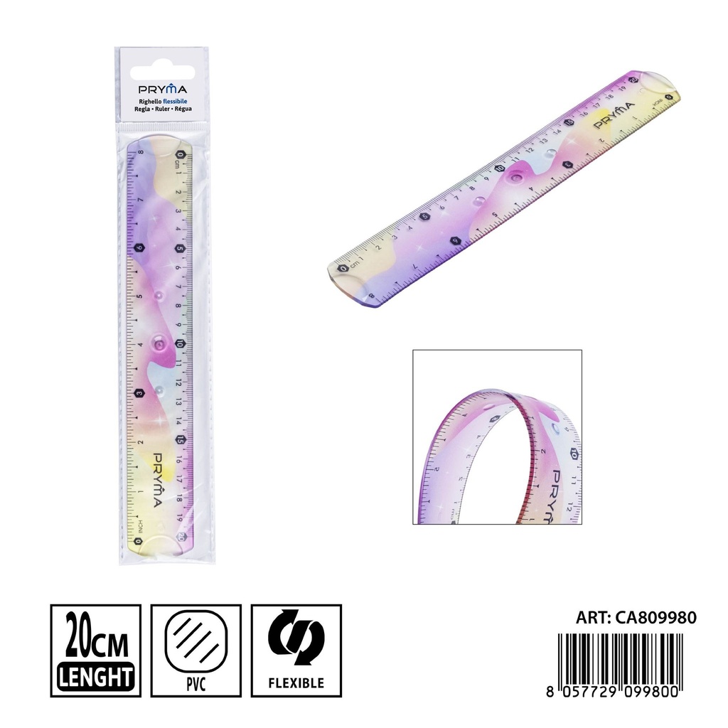 Regla flexible de PVC (20 cm) - Accesorios de papelería