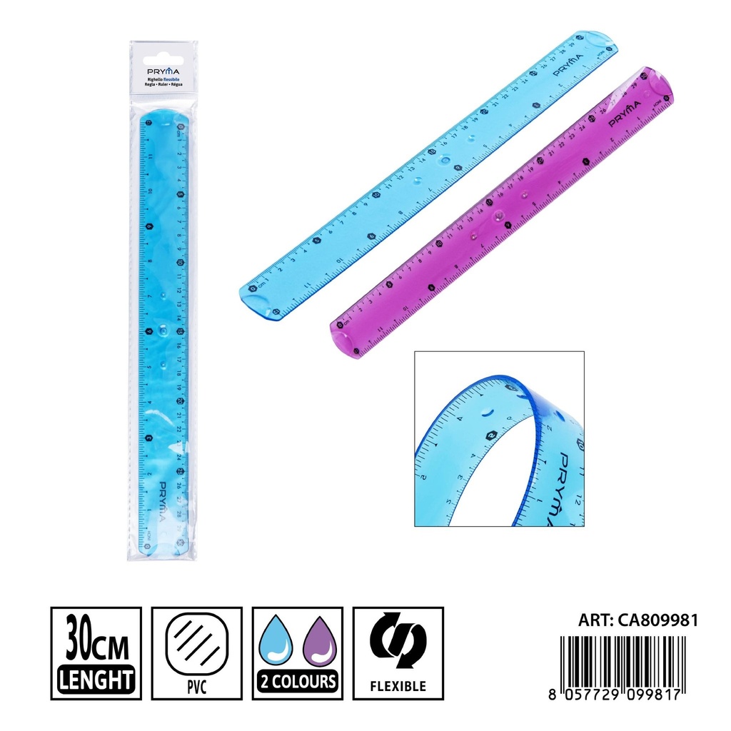 Regla flexible de PVC (30 cm) - Accesorios de papelería