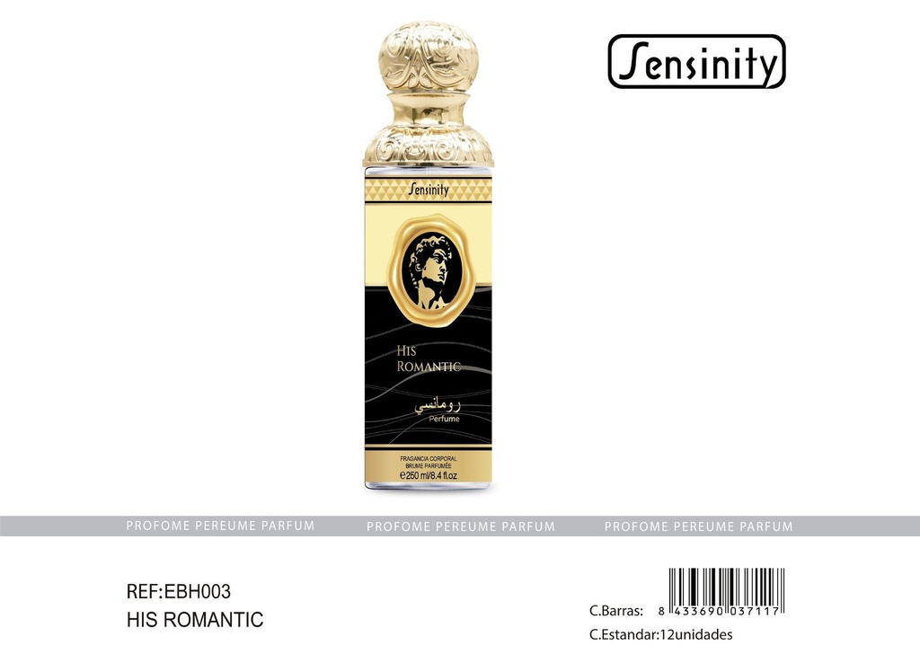 Bruma hombre His Romantic 250ml - Perfumes y fragancias
