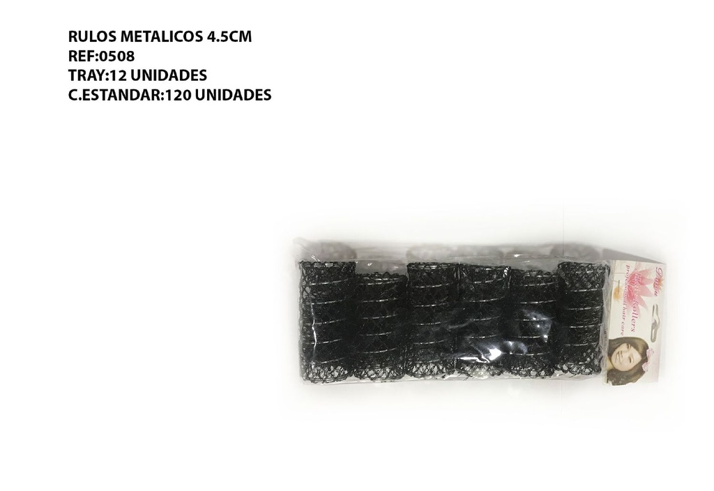 Rulos metálicos de 4.5 cm - 12 unidades - Accesorios de belleza