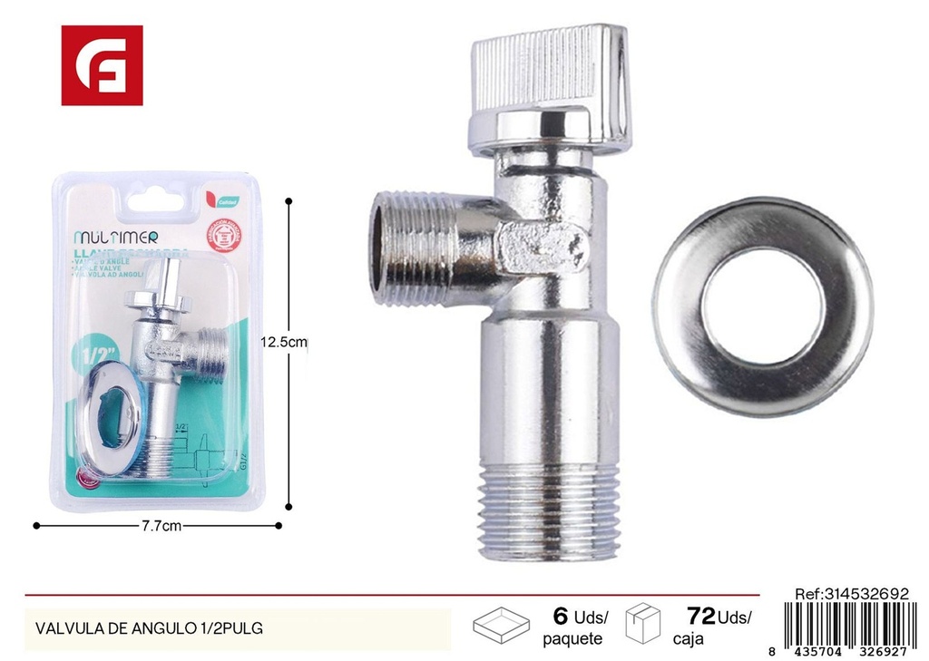 Válvula de ángulo de 1/2 pulgada - Accesorios de fontanería