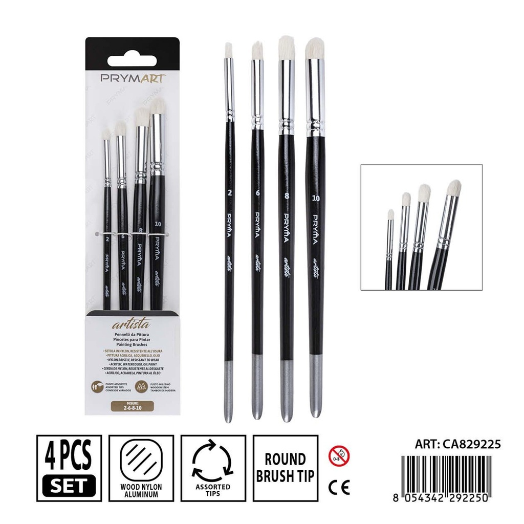 Set de pinceles 4pzs UV alta gama (≈22cm) - Material de manualidades