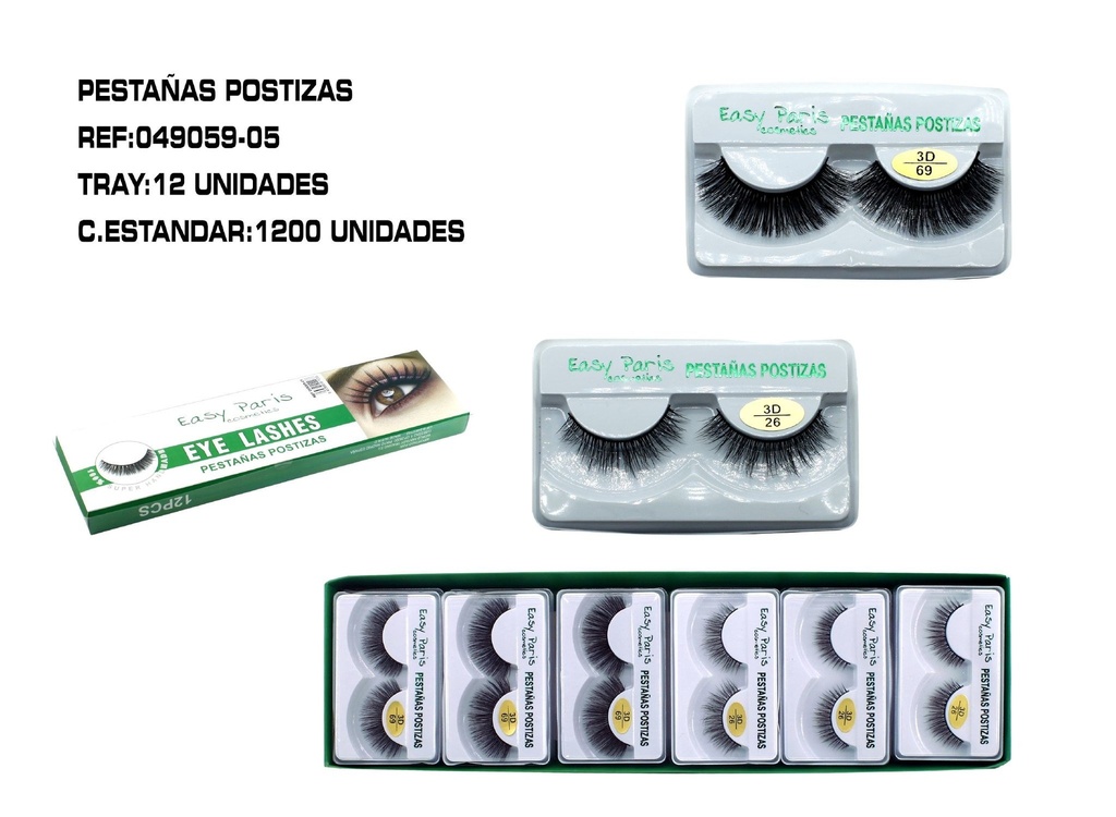 Pestanas postizas 3D 12 unidades - Belleza y cuidado personal