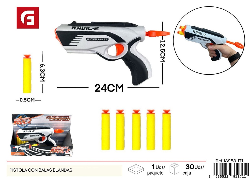 Pistola con balas blandas - Juguetes y juegos