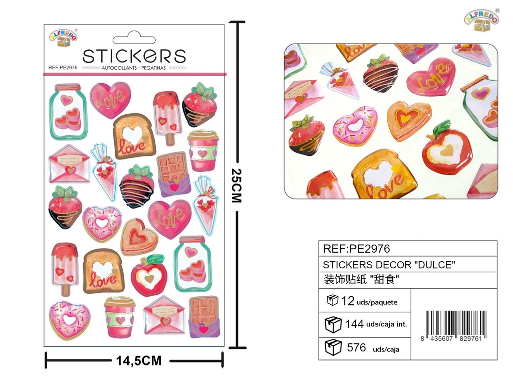 Stickers decorativos "Dulce" 14.5x25cm - Adornos para manualidades