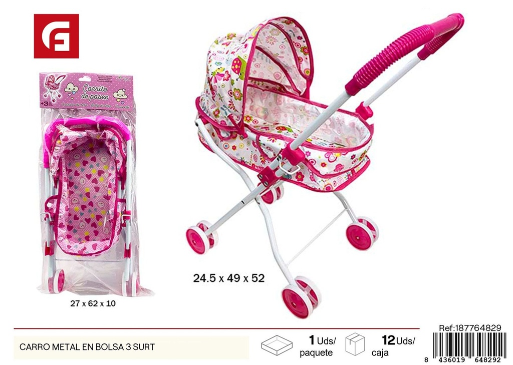 Carro metal en bolsa 3 surt - Juguetes para bebés