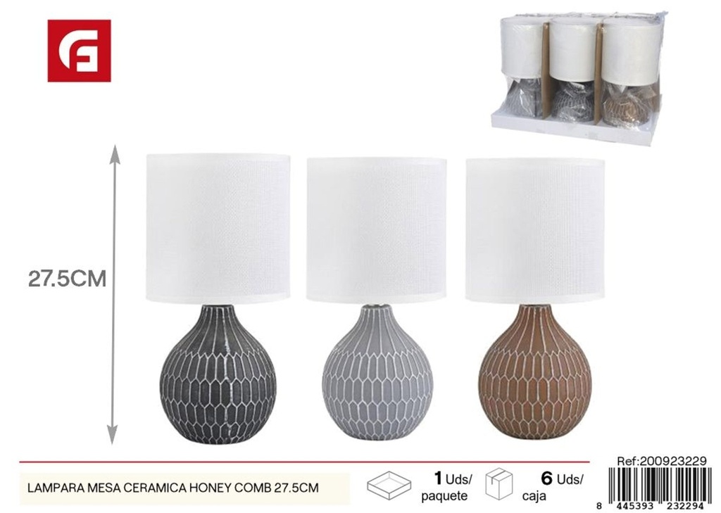 Lámpara de mesa de cerámica Honey Comb 27.5 cm - Iluminación decorativa